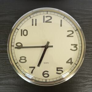 IKEA PUGG Stainless Steel Wall Clock — Silent Movement Analogue
